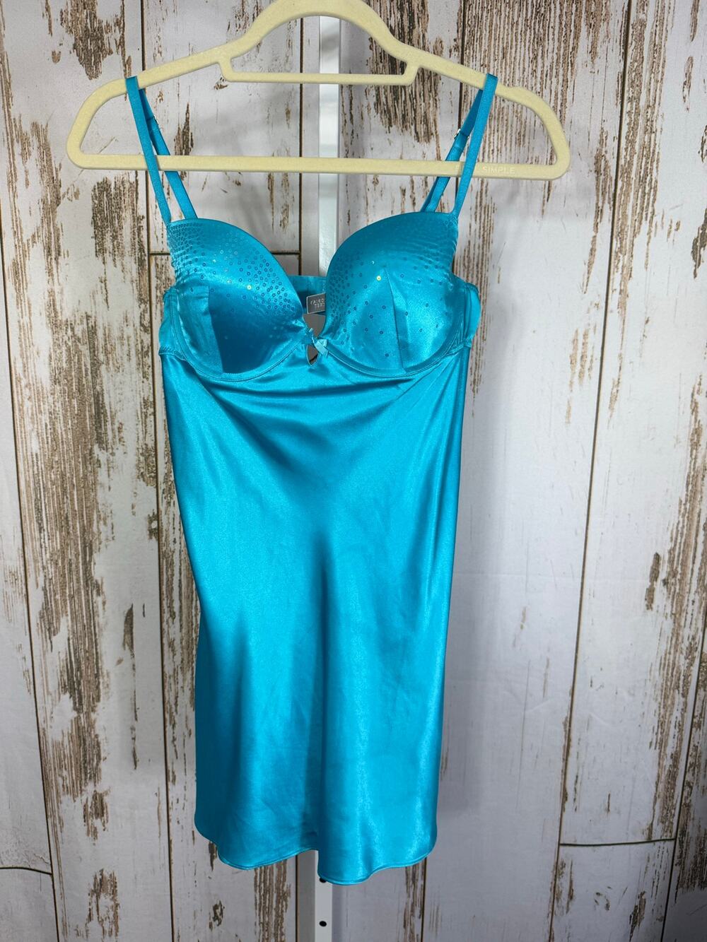 Victoria's Secret, Y2K Sexy Teddy Silky Blue. Size 36C. Good used condition!